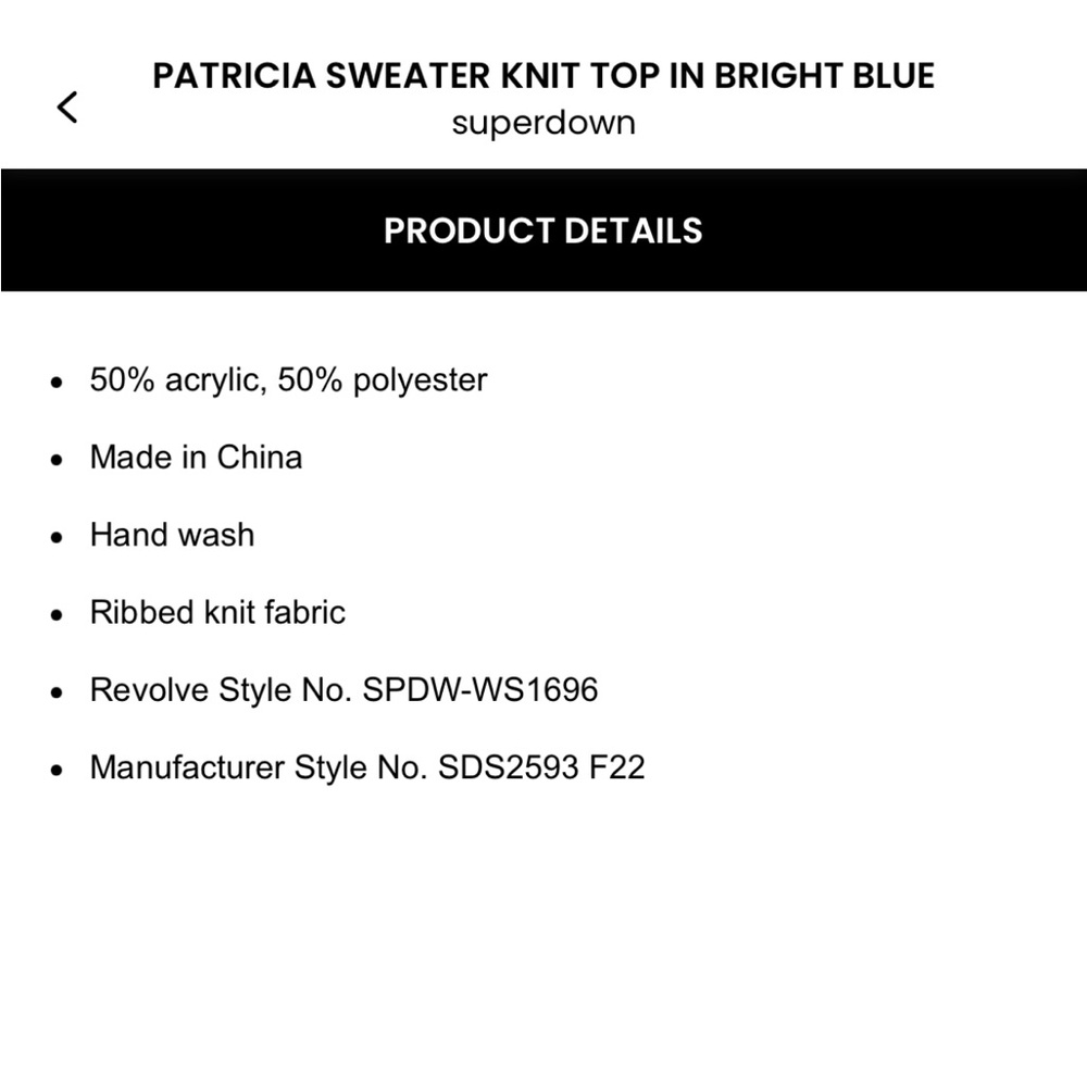 superdown Patricia Knit Top in Bright Blue - Picture 5 of 11
